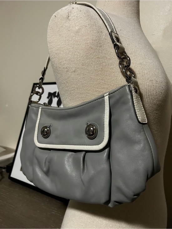Coach Handbags - Coach Poppy Gray Leather Groovy Shoulder Bag
